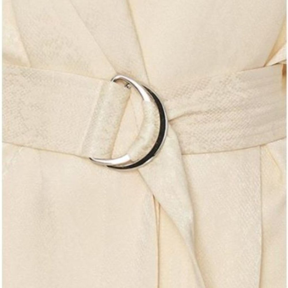 💎🔥 SALLY LAPOINTE Snake-Effect Belted Blouse